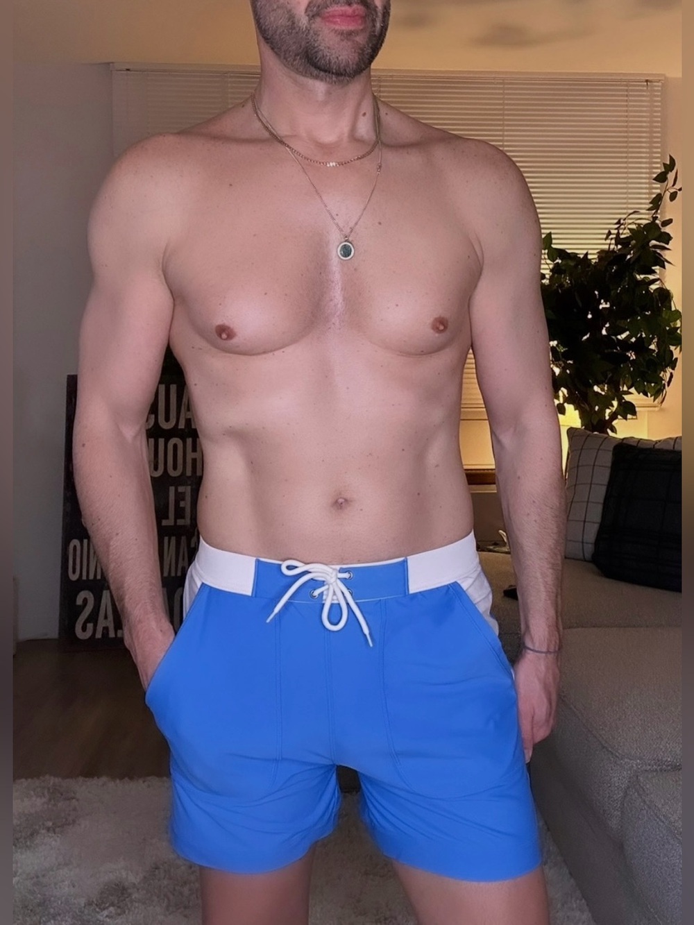 Vibrant Blue Board Shorts (Medium)
